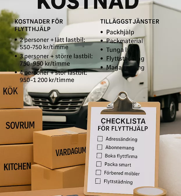 Vad kostar en flyttfirma? Ungefärligt pris för flytthjälp
